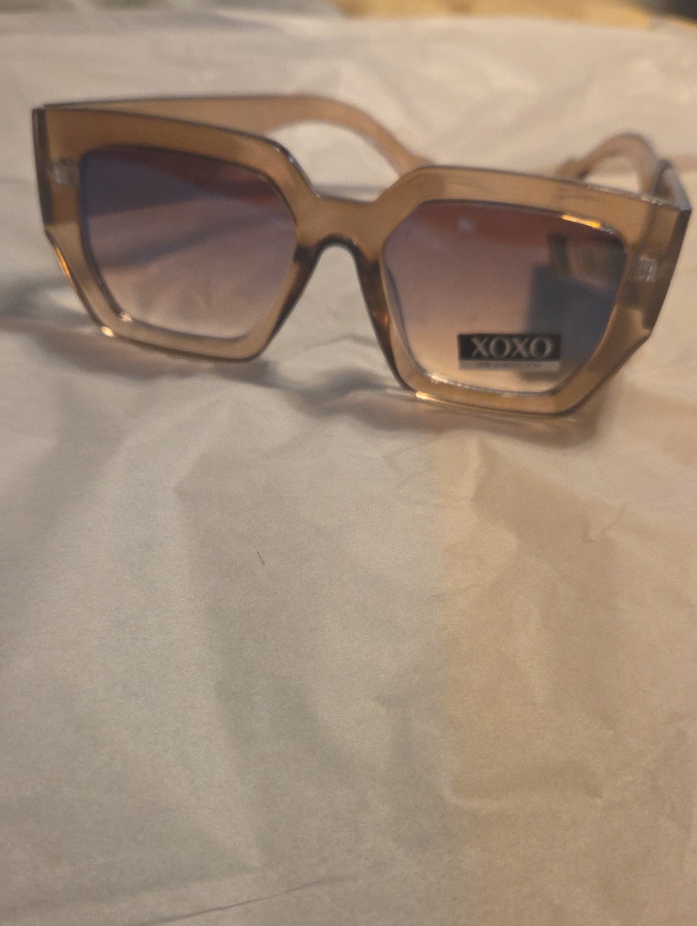 XOXO Women's Oversized Cat-Eye Sunglasses in Taupe with Gradient Lenses #55